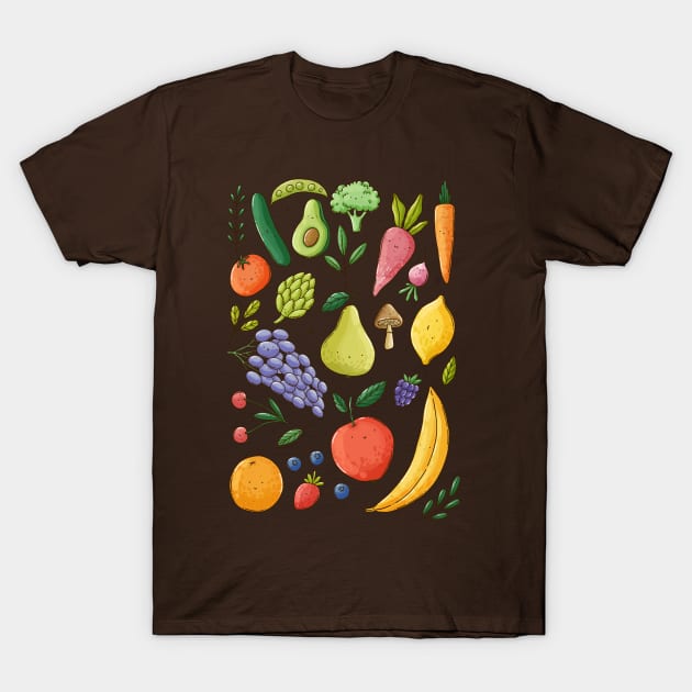 Fruits and Veggies T-Shirt by Tania Tania